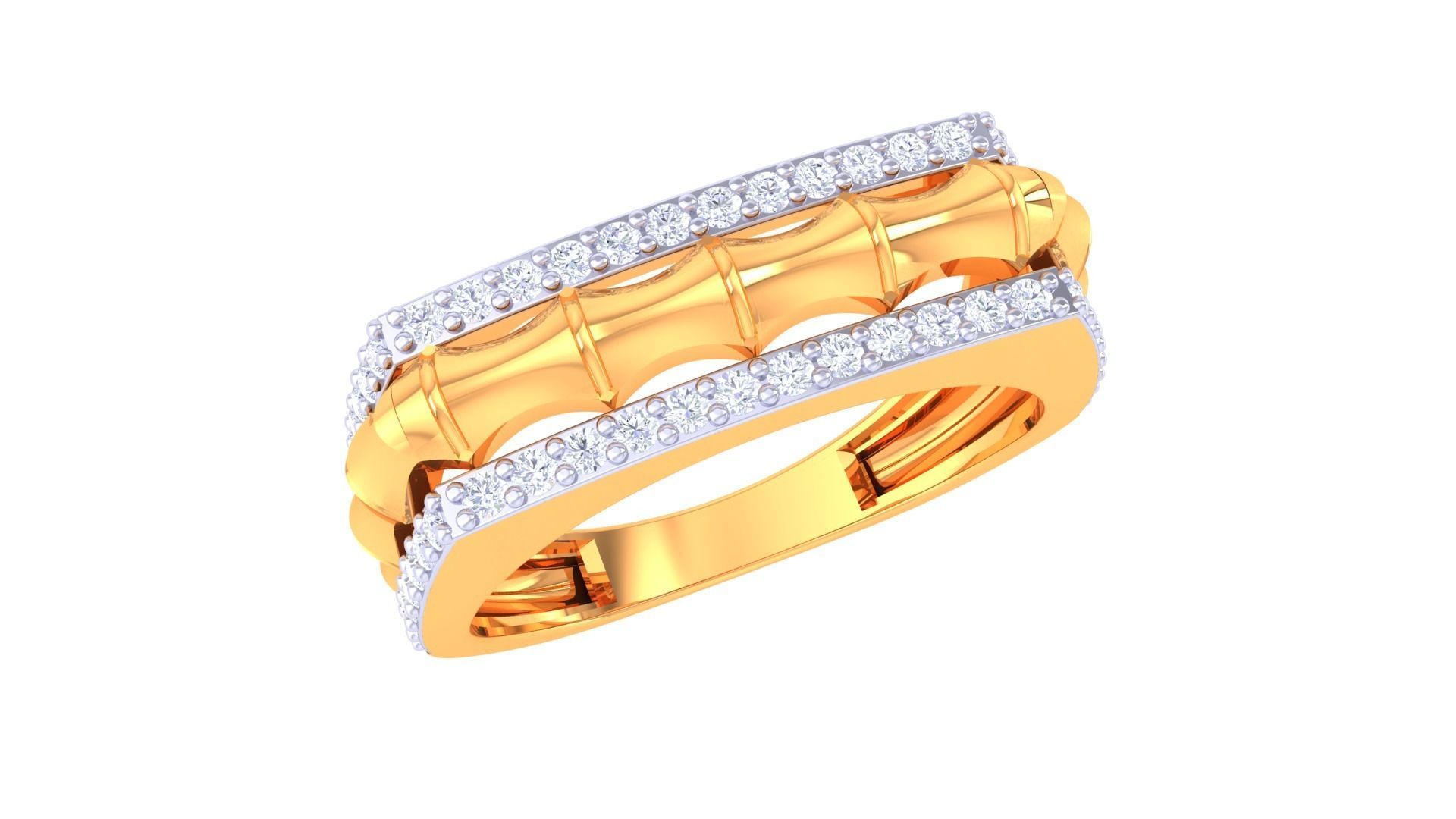 Men Groom Gents Diamond Ring 3dm stl obj mtl 3mf glb 3D print model_3