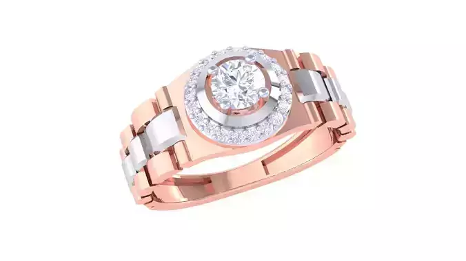 Solitaire Watch Straps Men Groom Gents Diamond Ring 3dm stl obj  3D print model