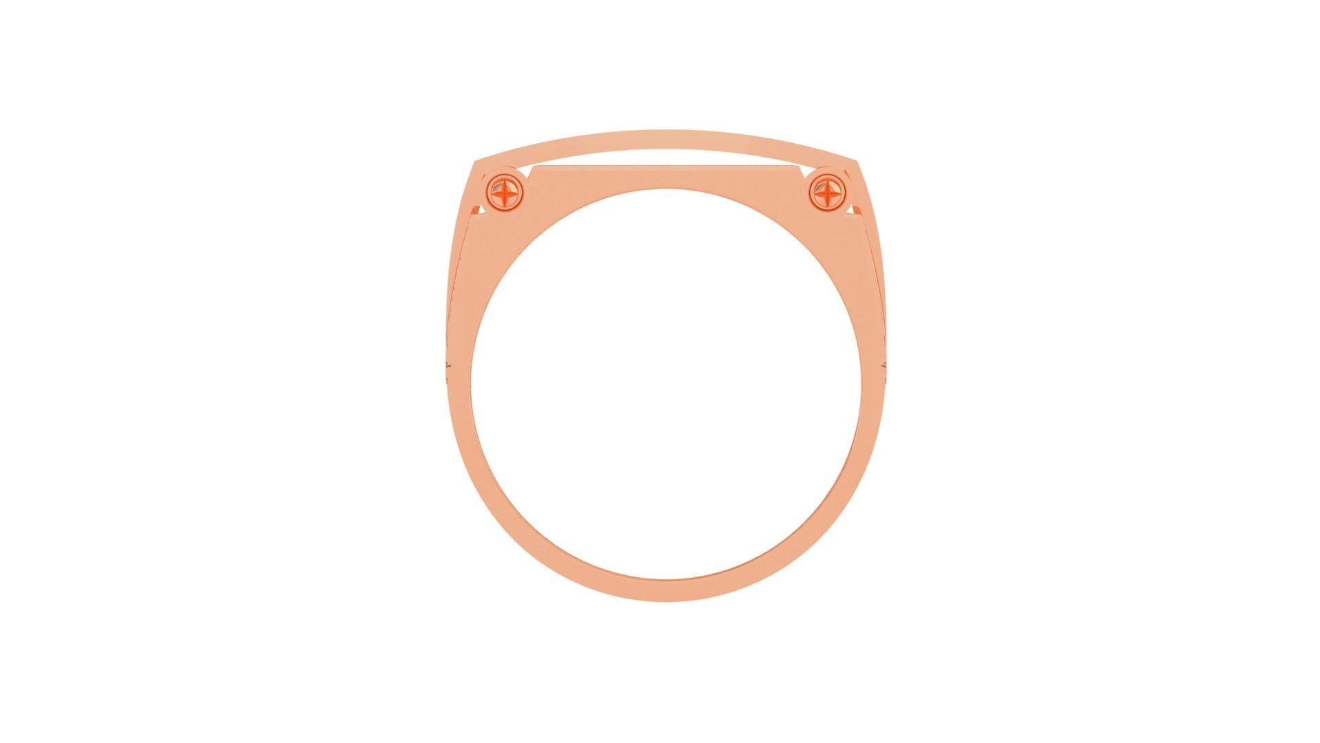 Diamond Bridge Mounted on Screw Head Men Groom Gents Ring 3dm  3D print model_10