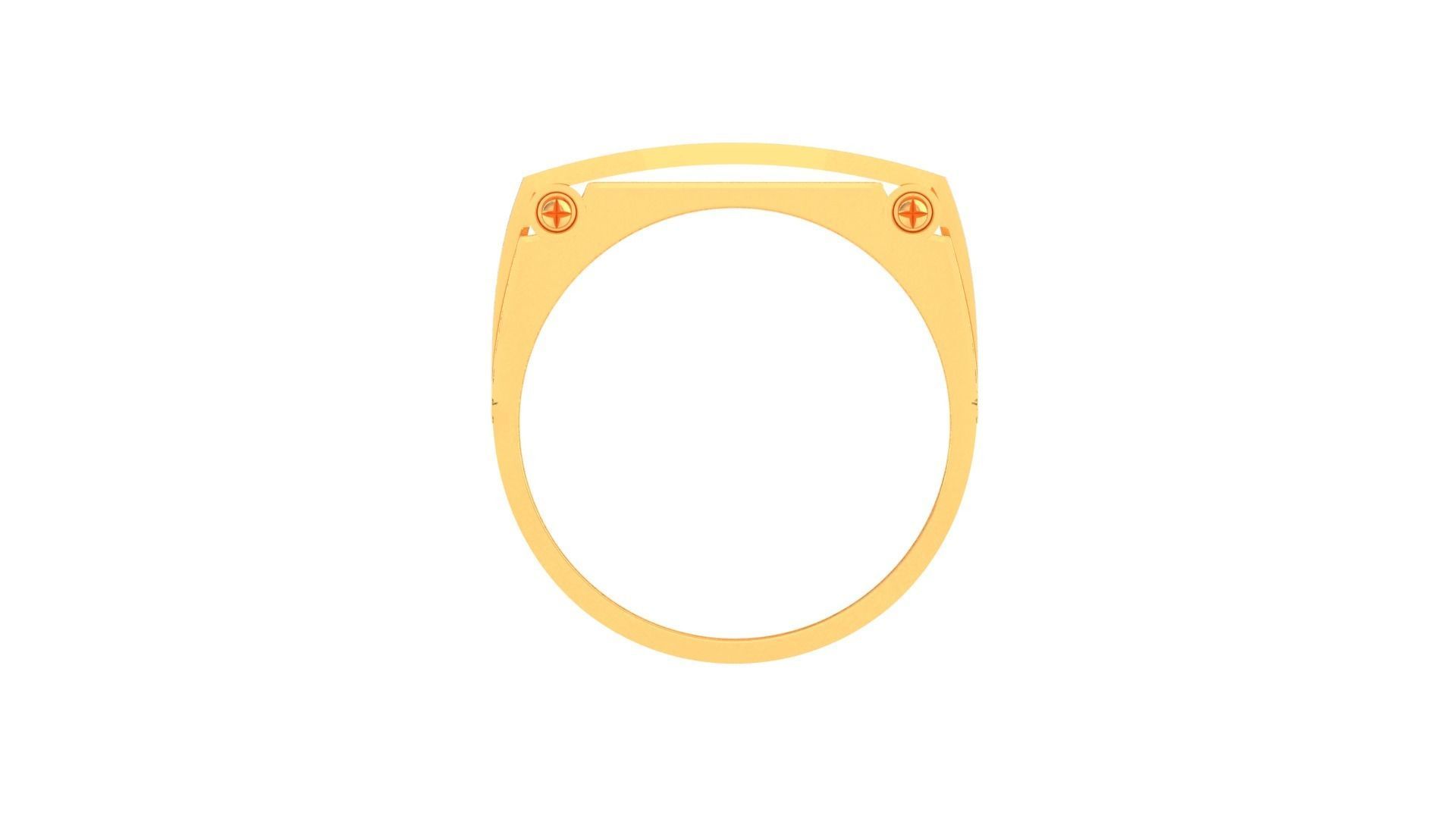 Diamond Bridge Mounted on Screw Head Men Groom Gents Ring 3dm  3D print model_9