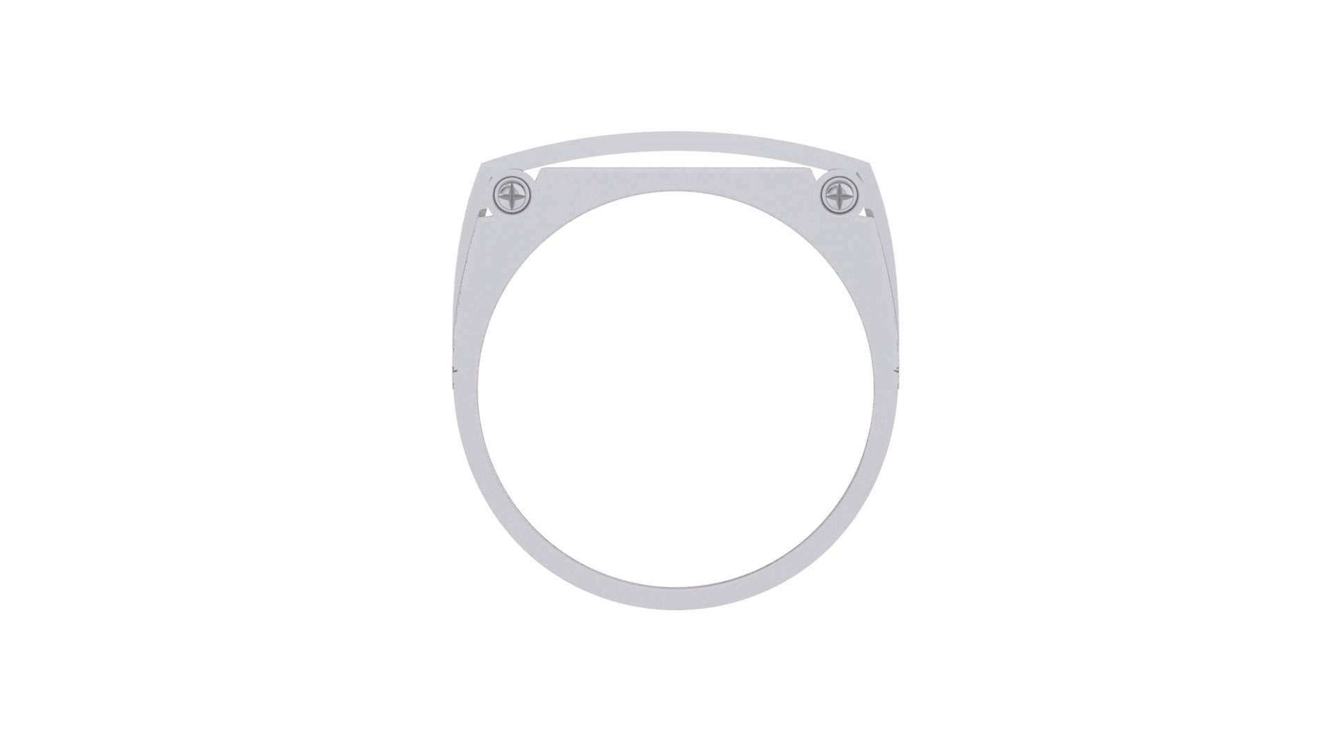 Diamond Bridge Mounted on Screw Head Men Groom Gents Ring 3dm  3D print model_8