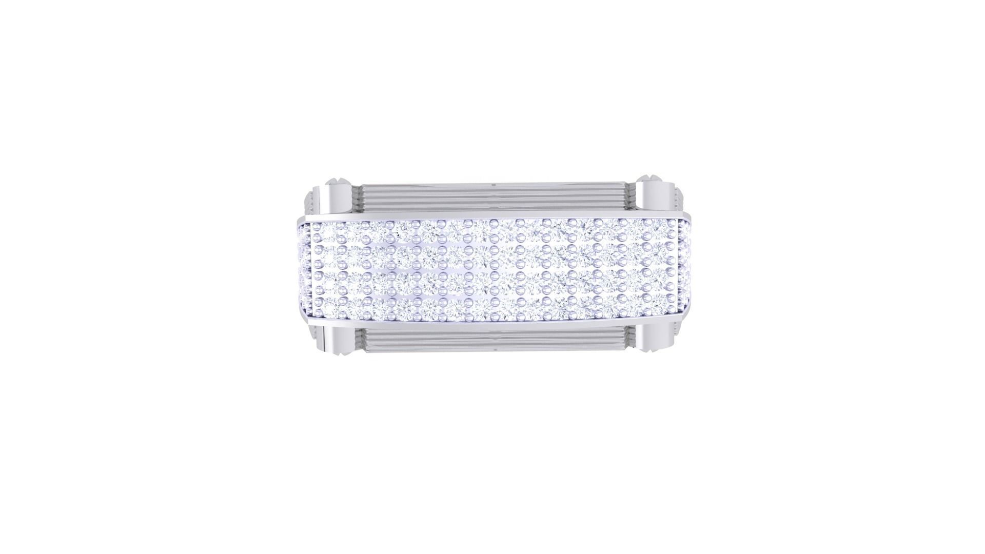 Diamond Bridge Mounted on Screw Head Men Groom Gents Ring 3dm  3D print model_6