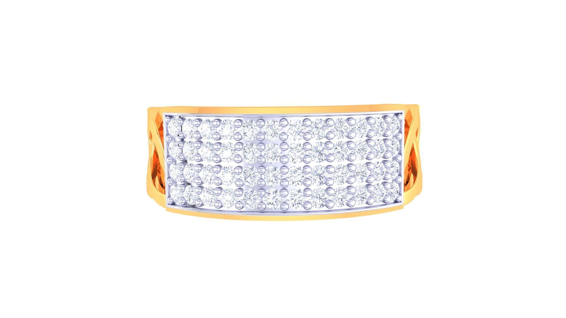 Men Groom Gents Diamond Ring 3dm stl obj mtl 3mf glb 3D print model_7