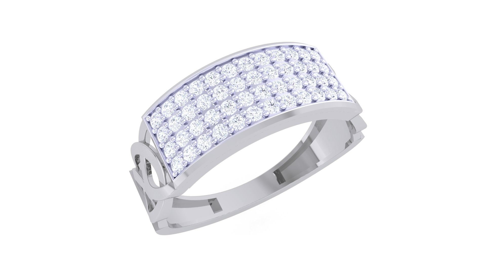 Men Groom Gents Diamond Ring 3dm stl obj mtl 3mf glb 3D print model_2