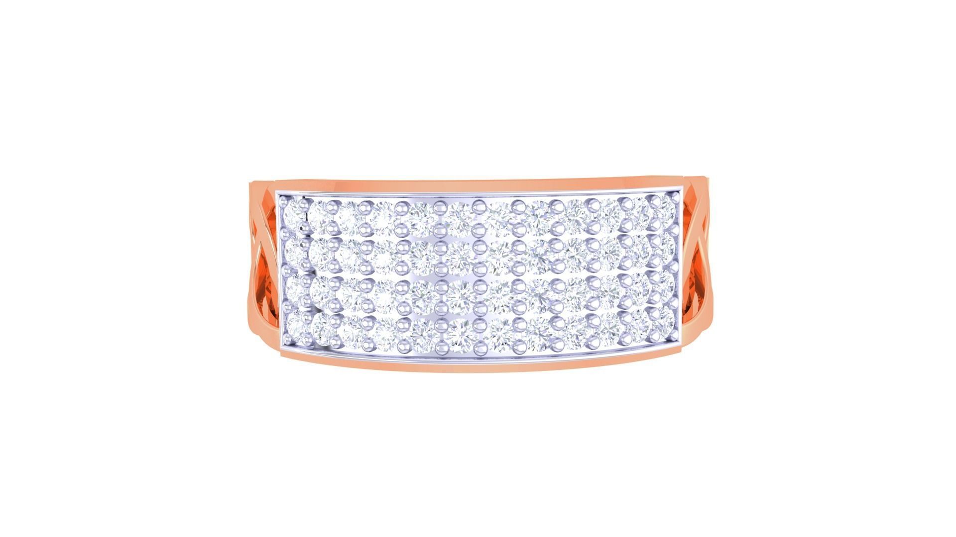 Men Groom Gents Diamond Ring 3dm stl obj mtl 3mf glb 3D print model_6