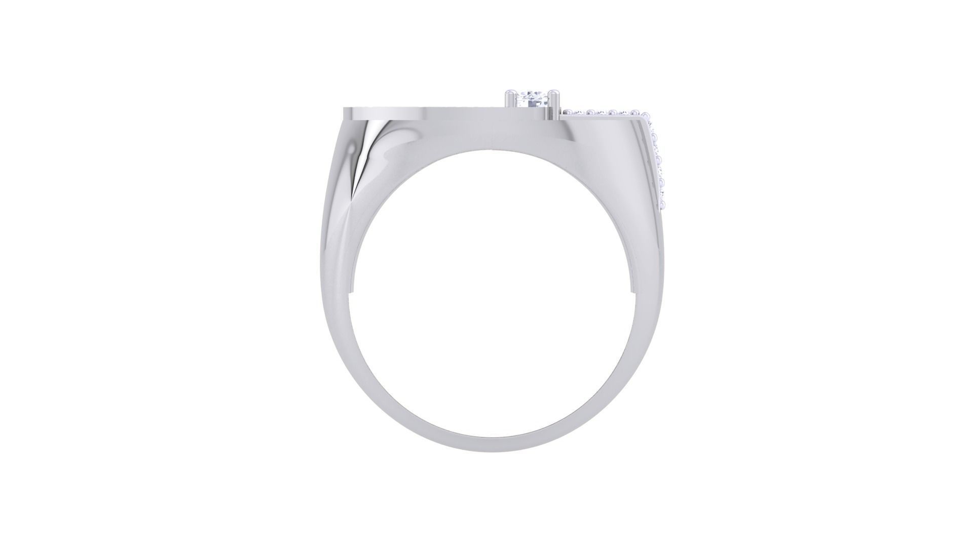 Solitaire Men Groom Gents Diamond Ring 3dm stl obj mtl 3mf glb 3D print model_9