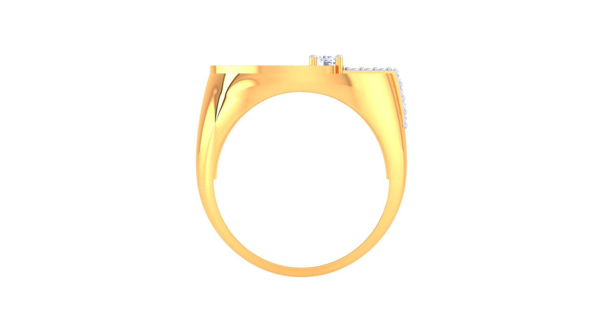 Solitaire Men Groom Gents Diamond Ring 3dm stl obj mtl 3mf glb 3D print model_10