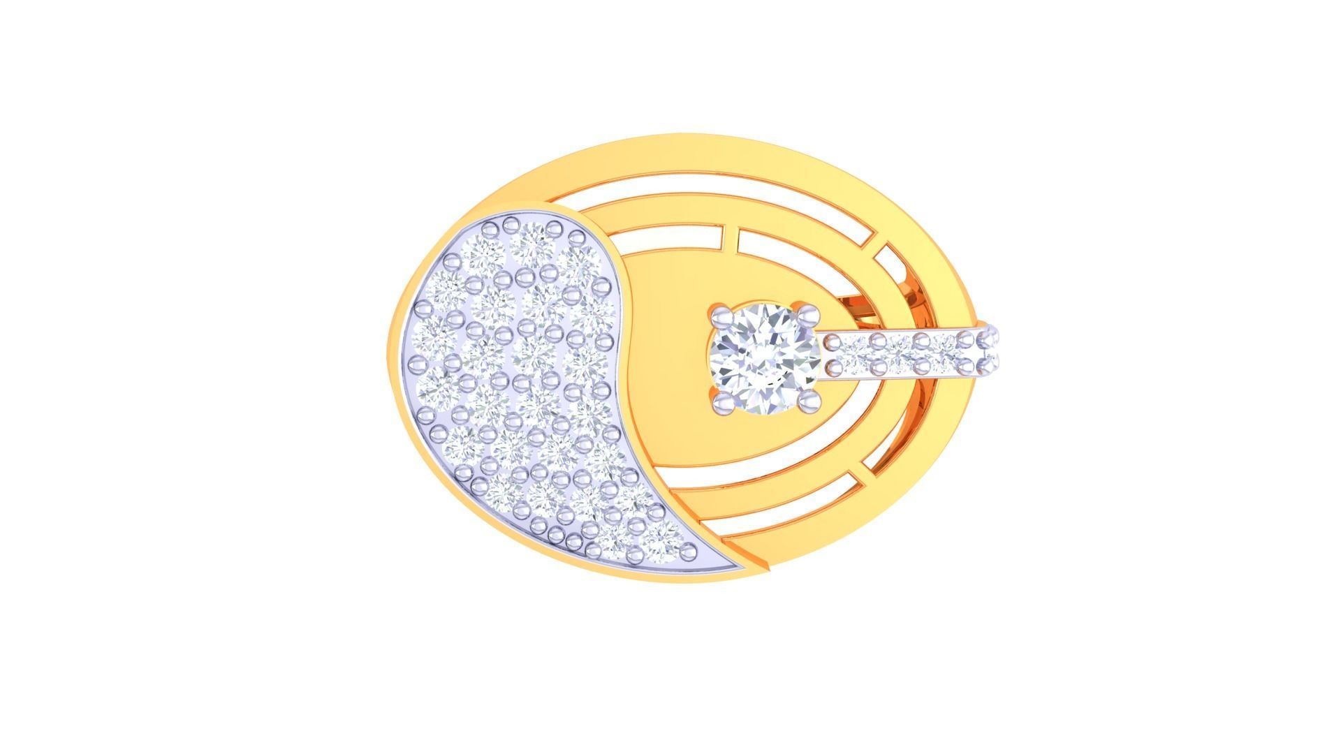 Solitaire Men Groom Gents Diamond Ring 3dm stl obj mtl 3mf glb 3D print model_5