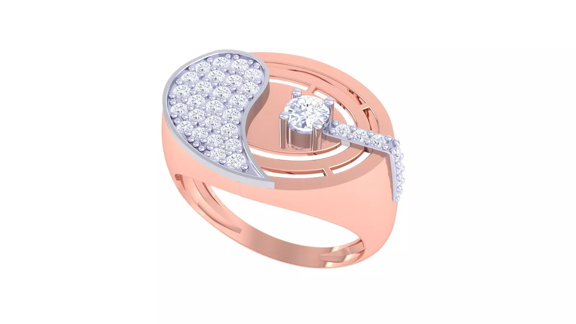 Solitaire Men Groom Gents Diamond Ring 3dm stl obj mtl 3mf glb 3D print model_0