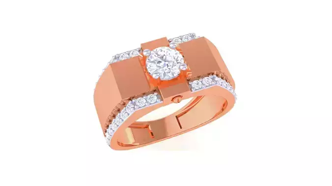 Solitaire Men Groom Gents Diamond Ring 3dm stl obj mtl 3mf glb