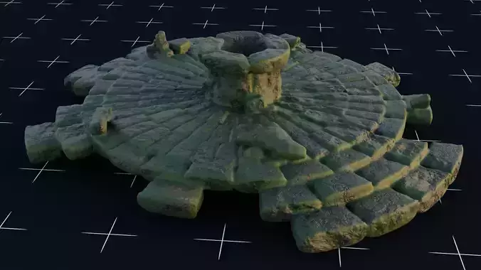 Ancient Ruins Stone Well 3D model
