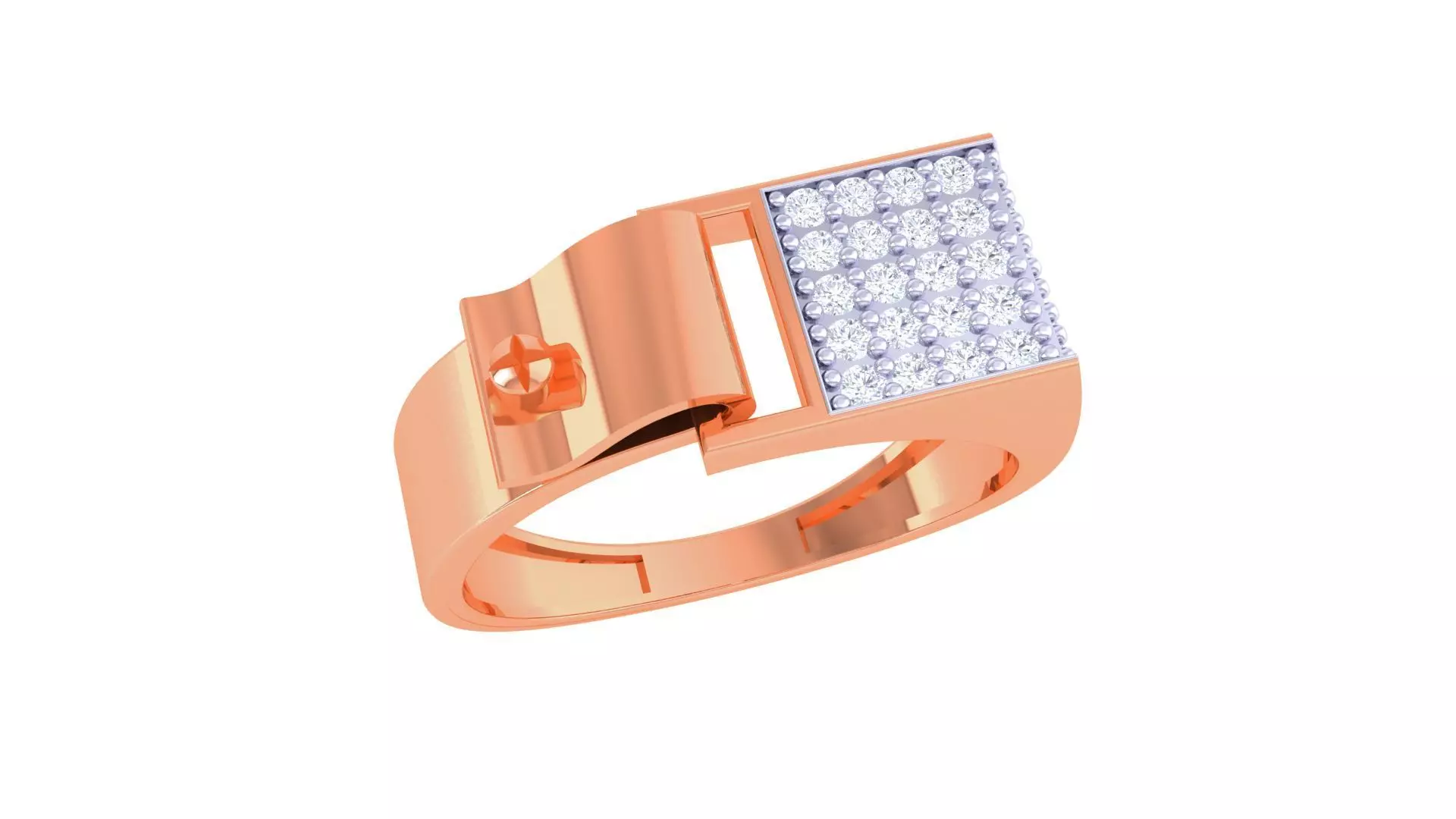 Screw Belt Lock Men Groom Gents Diamond Ring 3dm stl obj mtl 3mf 3D print model_0