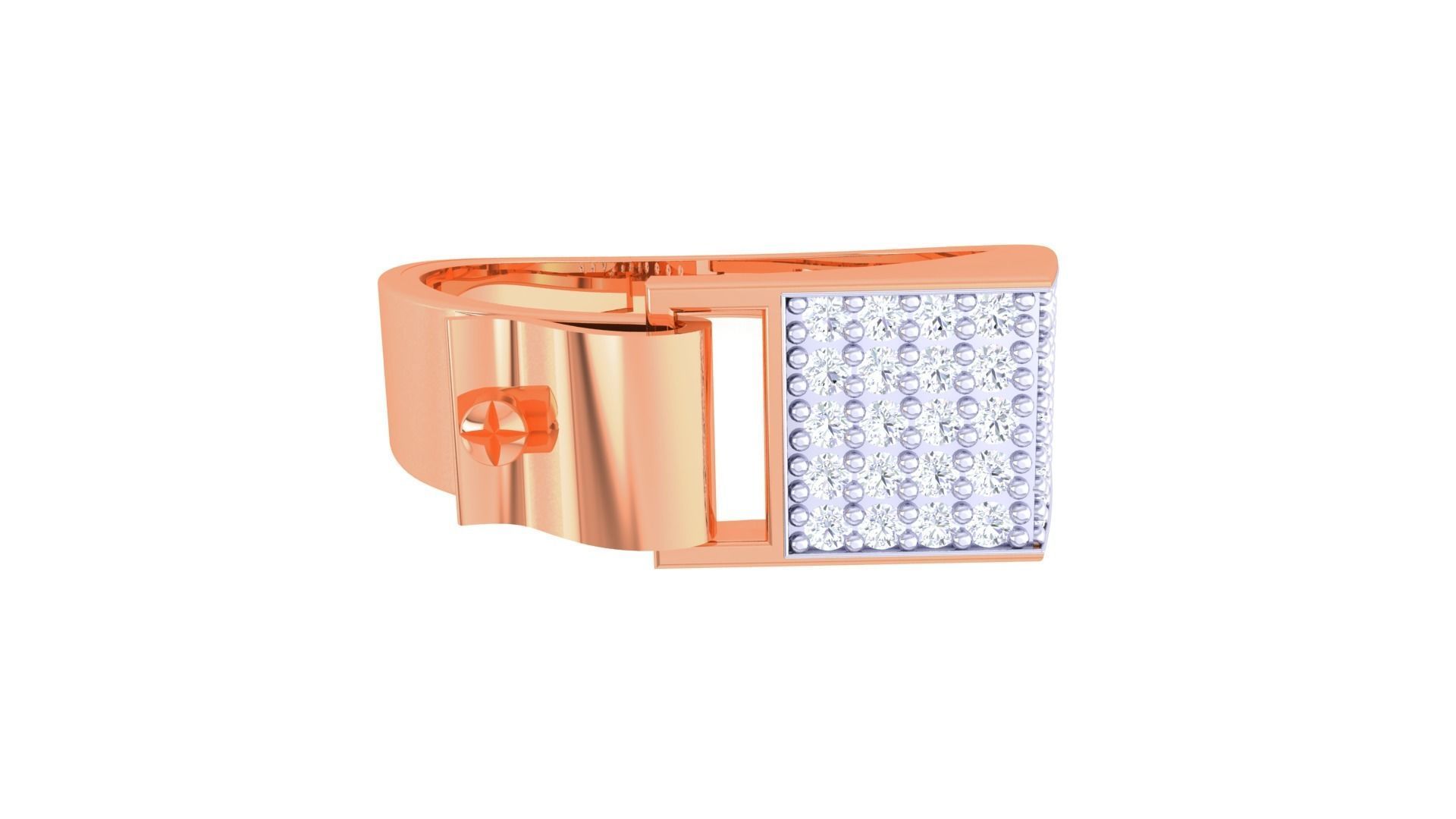 Screw Belt Lock Men Groom Gents Diamond Ring 3dm stl obj mtl 3mf 3D print model_7