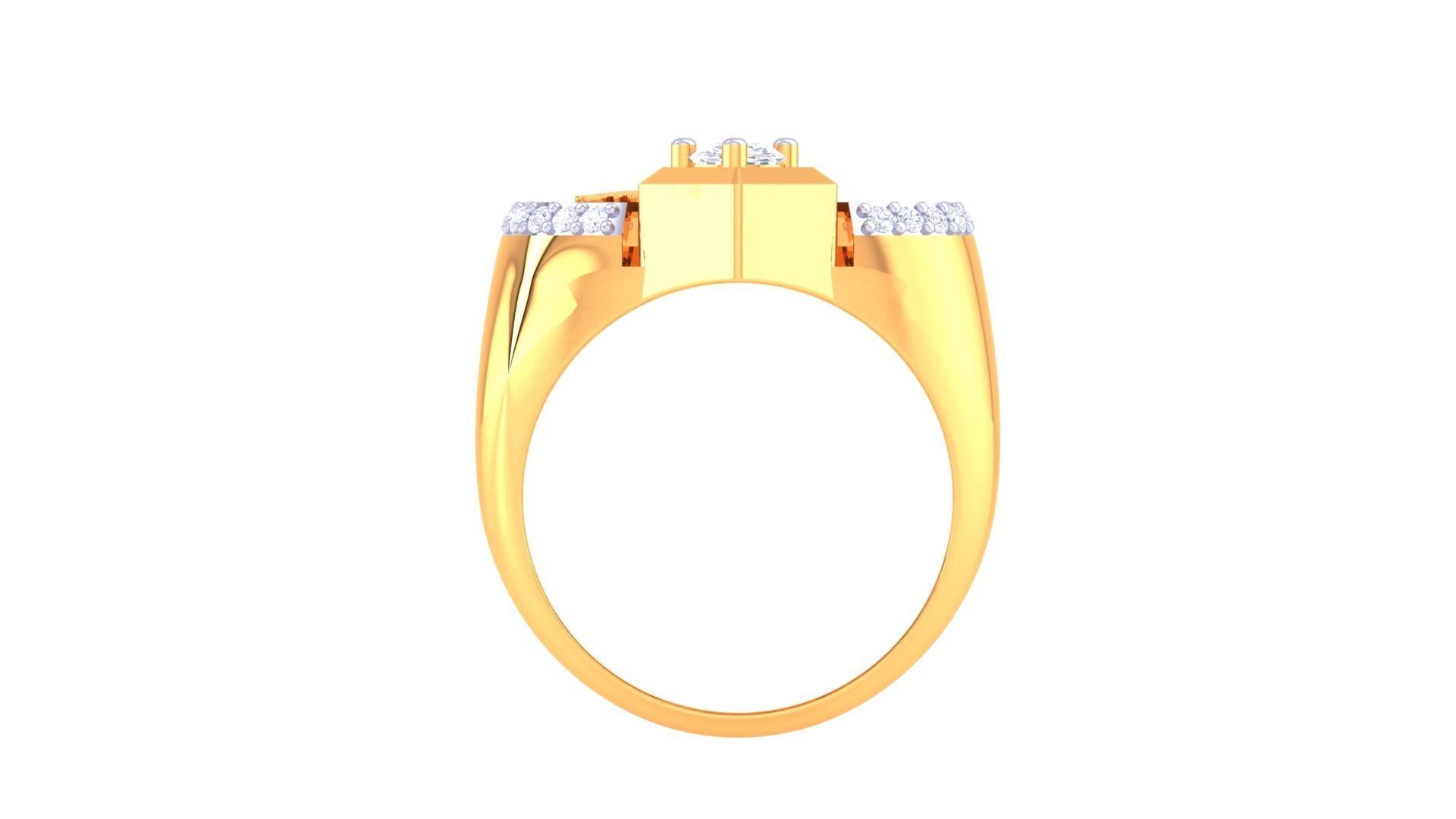 King Men Groom Gents Diamond Ring 3dm stl obj mtl 3mf glb 3D print model_8