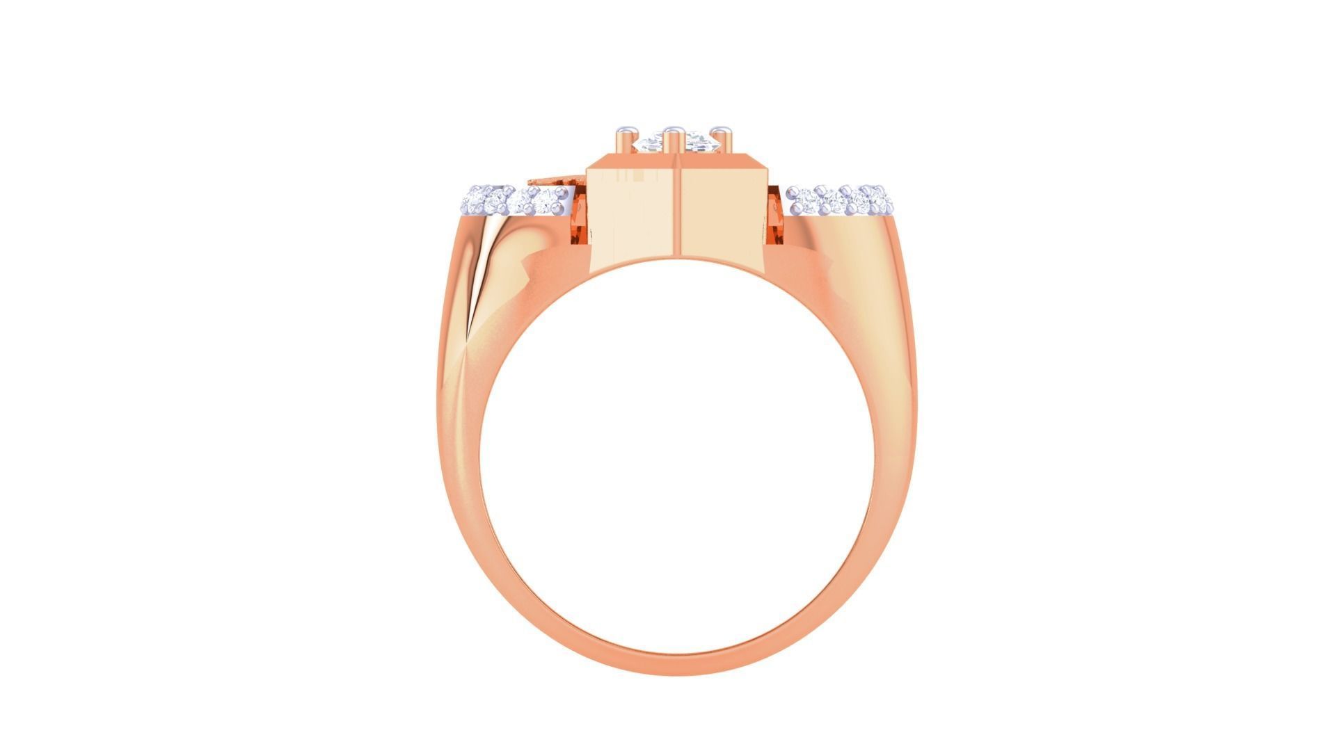 King Men Groom Gents Diamond Ring 3dm stl obj mtl 3mf glb 3D print model_10