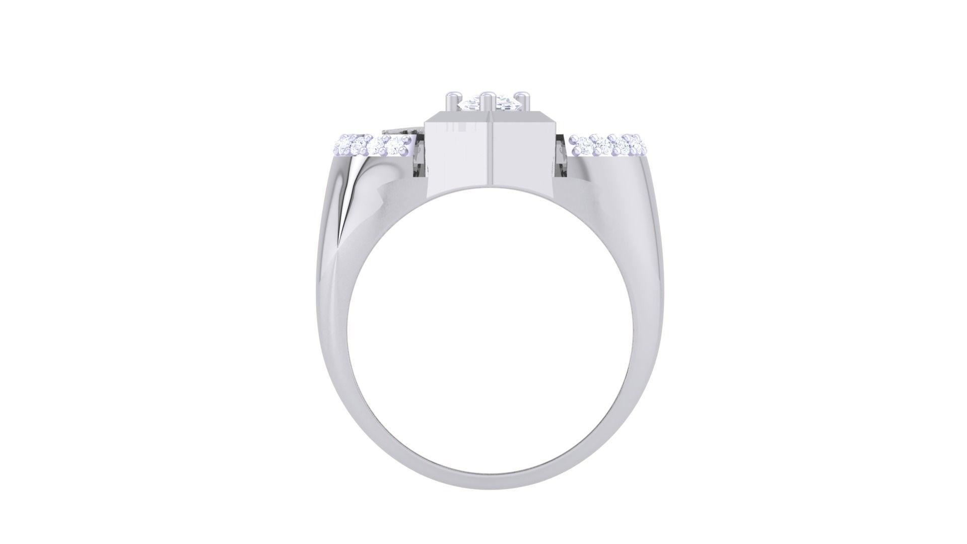 King Men Groom Gents Diamond Ring 3dm stl obj mtl 3mf glb 3D print model_9