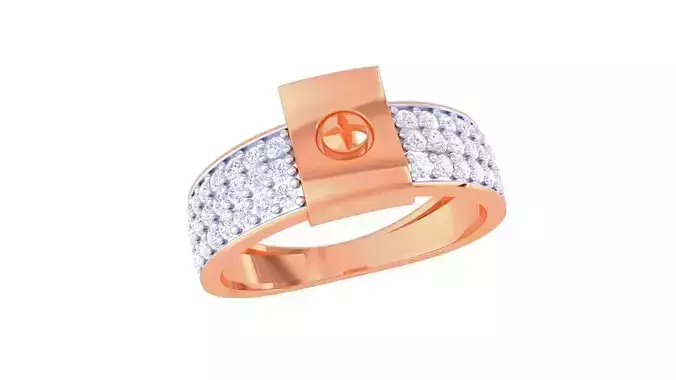 Screw Head Men Groom Gents Diamond Ring 3dm stl obj mtl 3mf glb