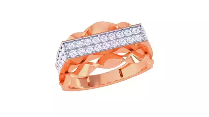 Woven Ribbon Men Groom Gents Diamond Ring 3dm stl obj mtl 3mf 