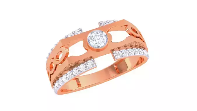 Solitaire Men Groom Gents Diamond Ring 3dm stl obj mtl 3mf glb 3D print model