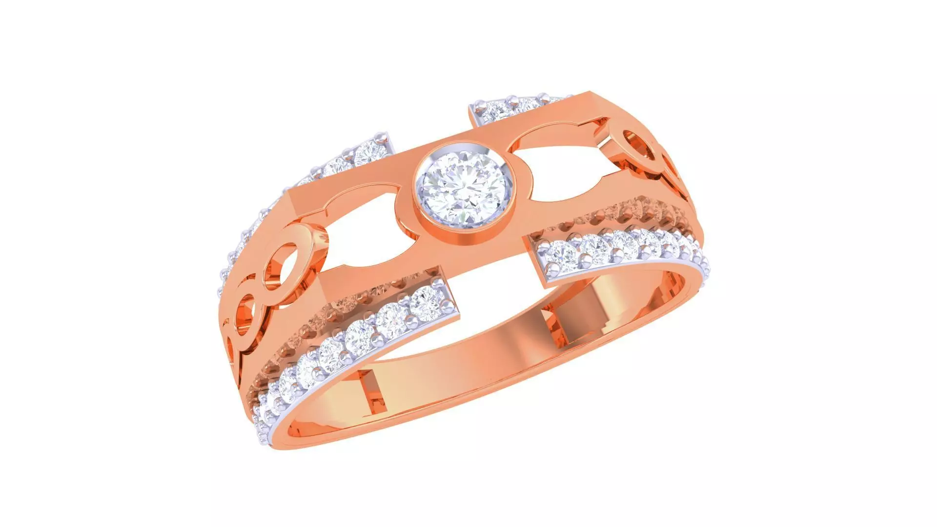 Solitaire Men Groom Gents Diamond Ring 3dm stl obj mtl 3mf glb 3D print model_0