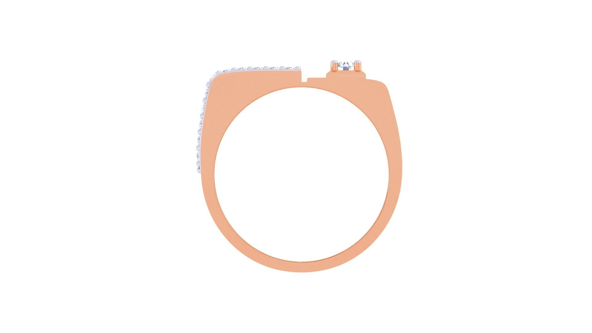 Solitaire Men Groom Gents Diamond Ring 3dm stl obj mtl 3mf glb 3D print model_9