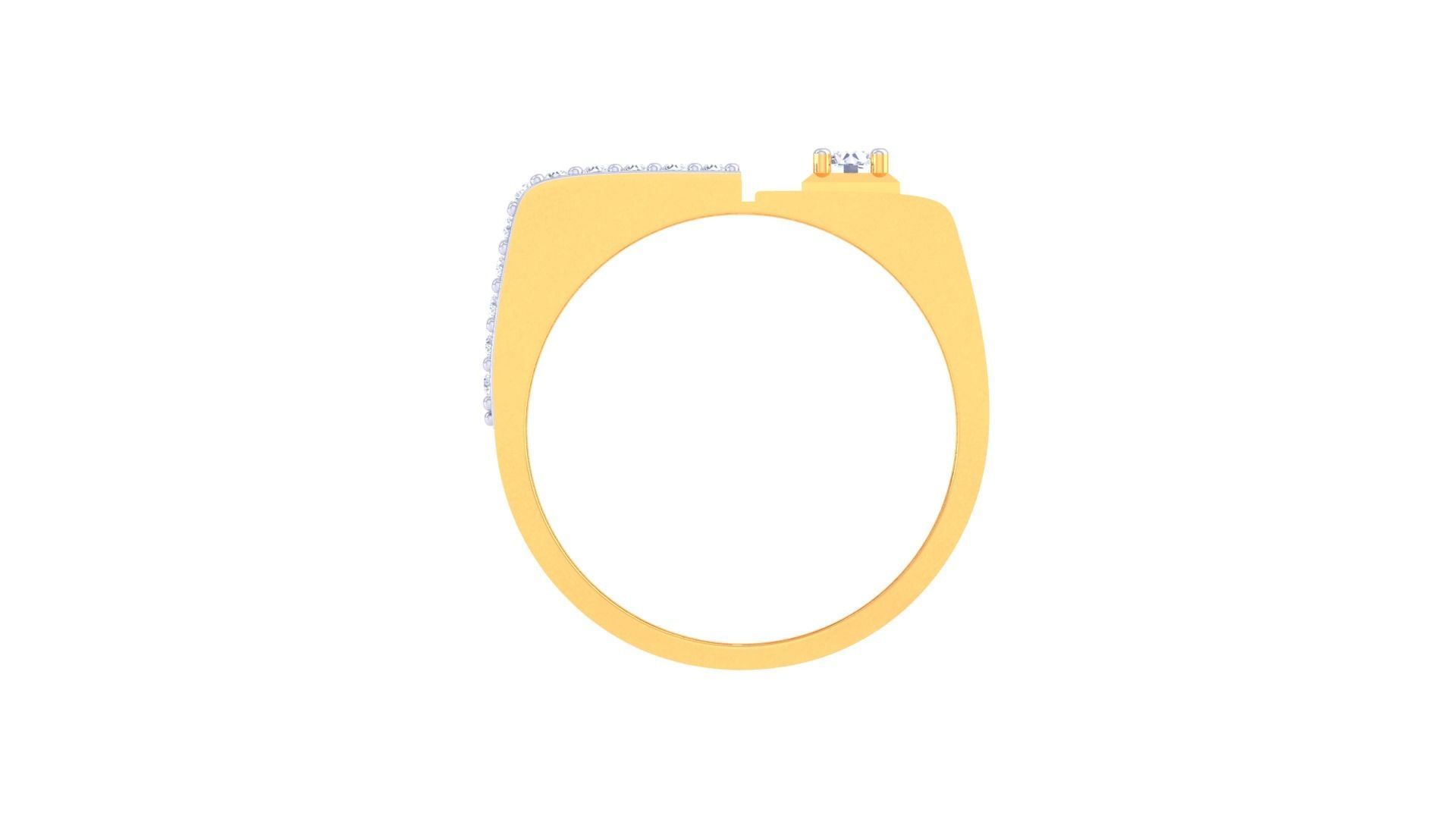 Solitaire Men Groom Gents Diamond Ring 3dm stl obj mtl 3mf glb 3D print model_10