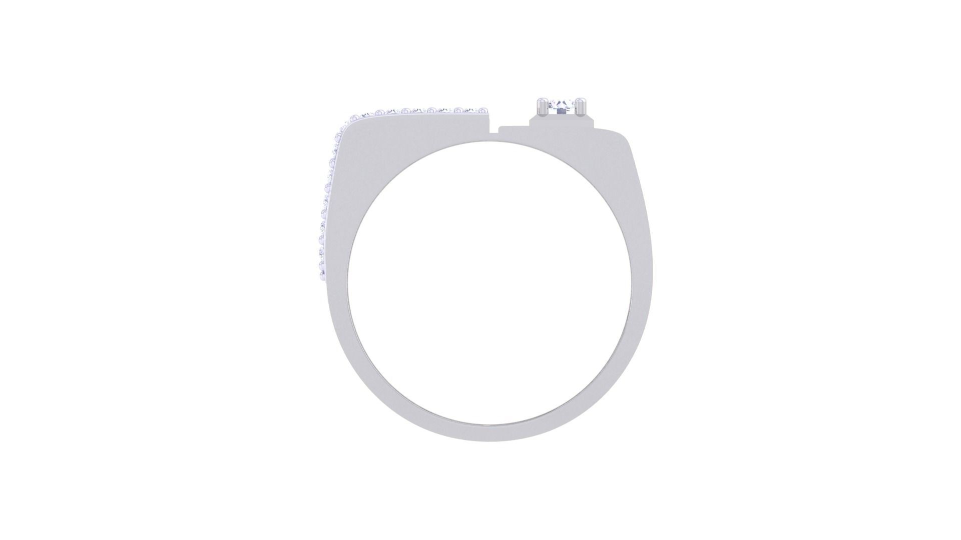 Solitaire Men Groom Gents Diamond Ring 3dm stl obj mtl 3mf glb 3D print model_8