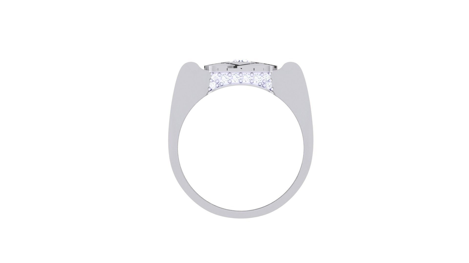 Solitaire Men Groom Gents Diamond Ring 3dm stl obj mtl 3mf glb 3D print model_9