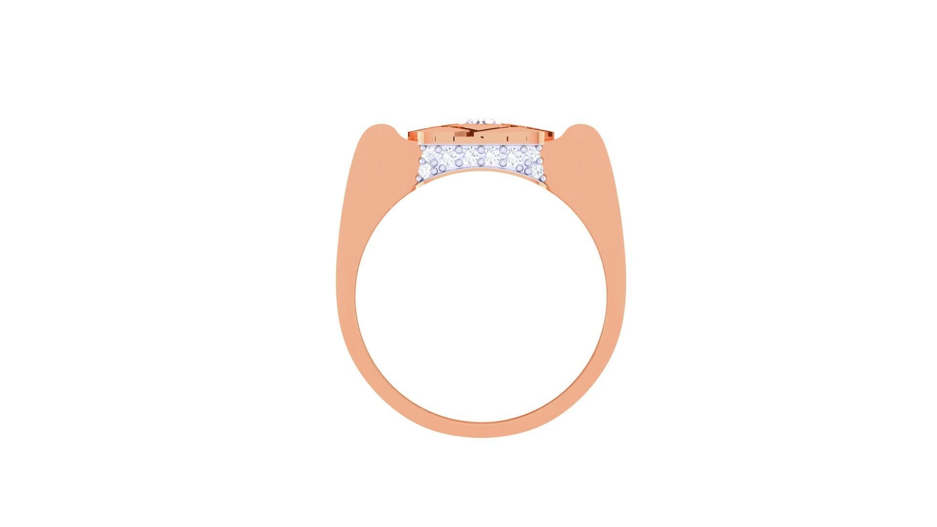 Solitaire Men Groom Gents Diamond Ring 3dm stl obj mtl 3mf glb 3D print model_10