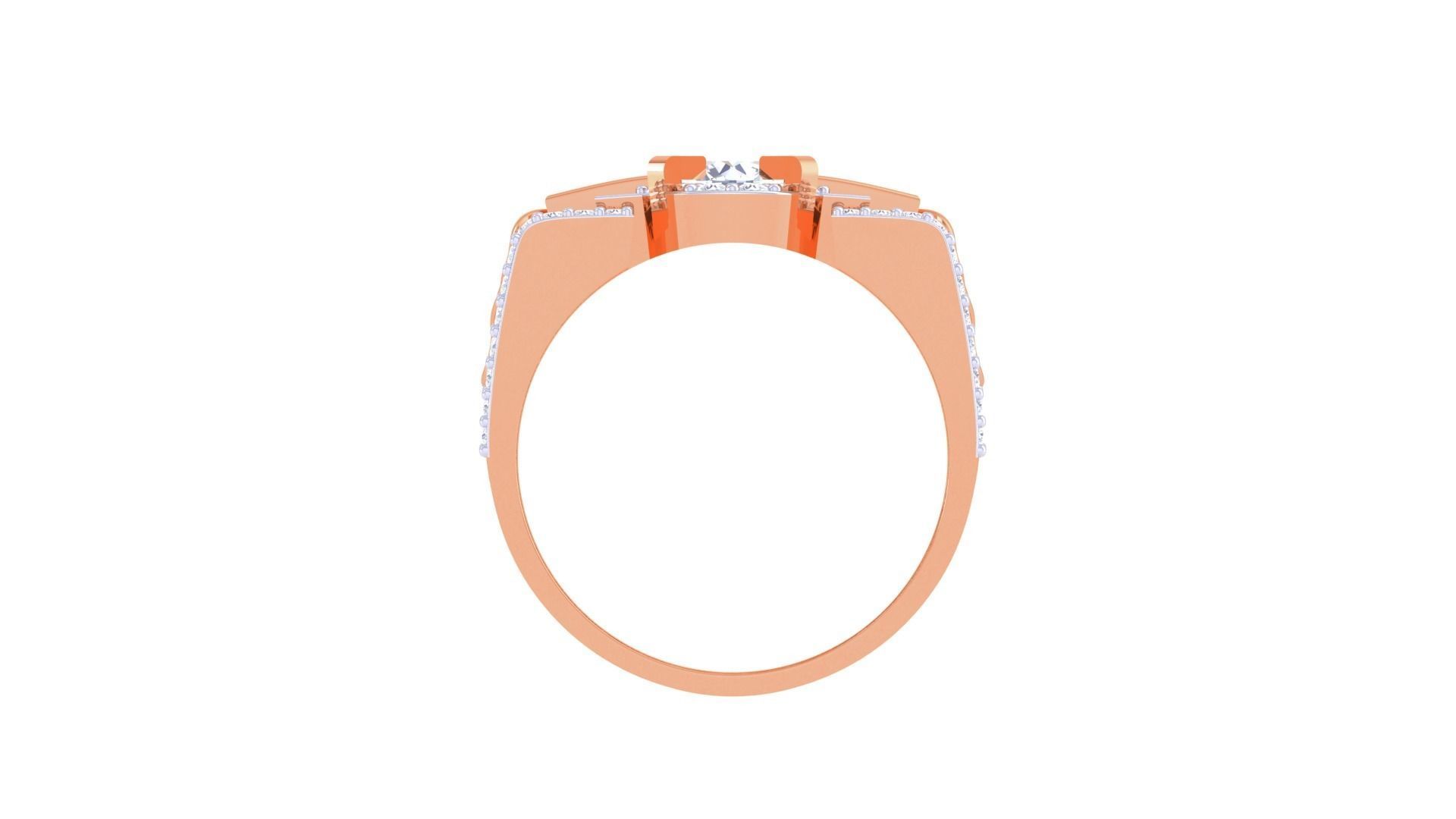 Solitaire Men Groom Gents Diamond Ring 3dm stl obj mtl 3mf glb 3D print model_8