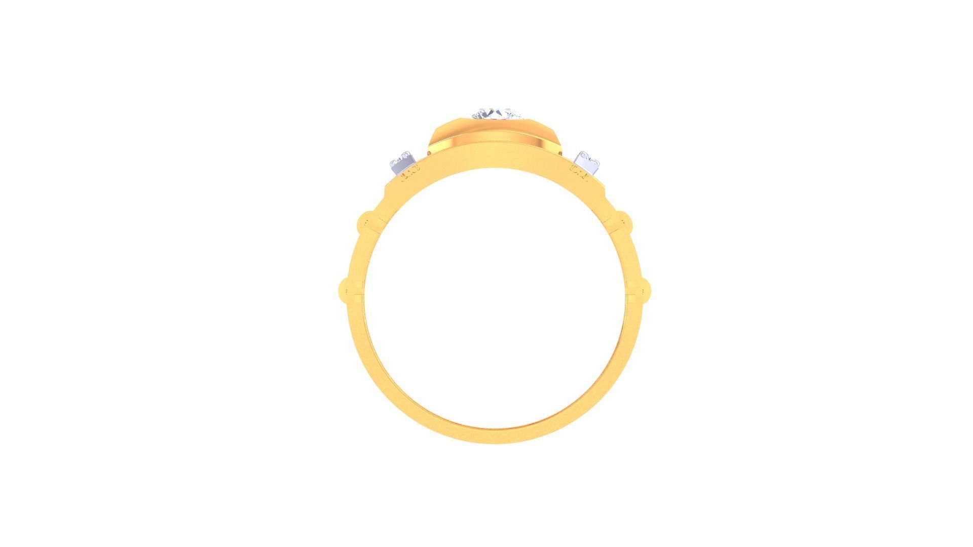 Solitaire Men Groom Gents Diamond Ring 3dm stl obj mtl 3mf glb 3D print model_8