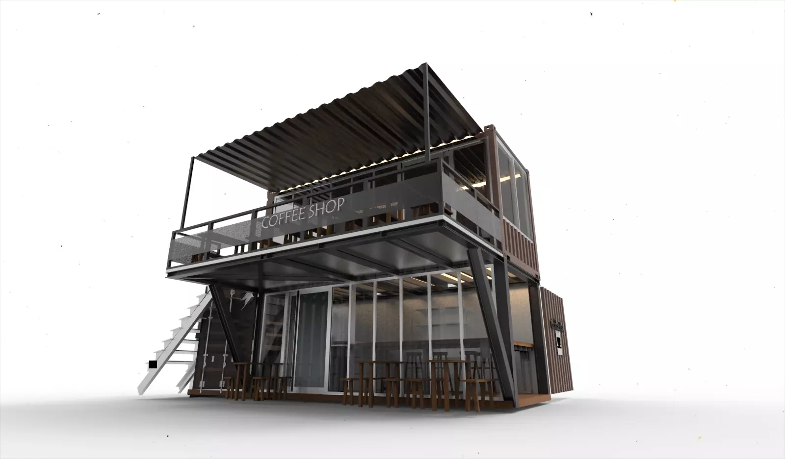 Coffee shop cafe 3D model_0