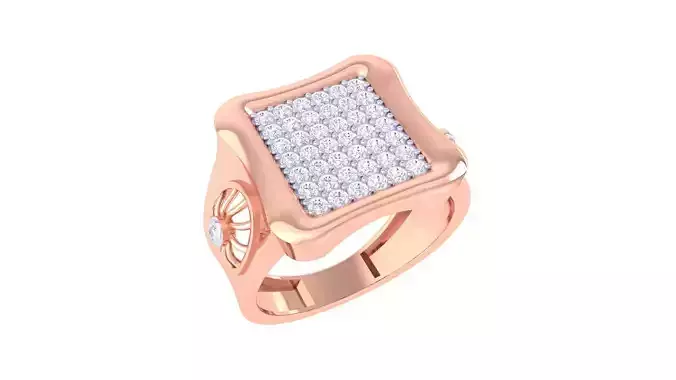 Men Groom Gents Diamond Head Ring 3dm stl obj mtl 3mf glb