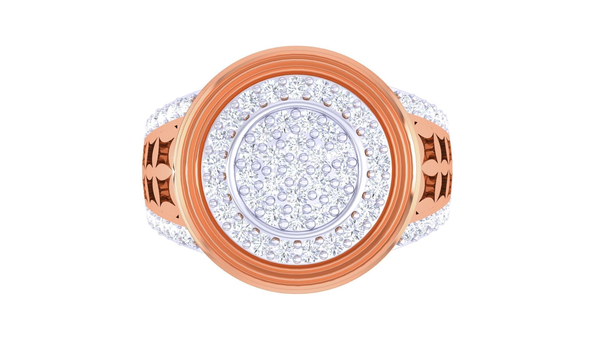 Men Groom Gents Diamond Ring 3dm stl obj mtl 3mf glb 3D print model_8