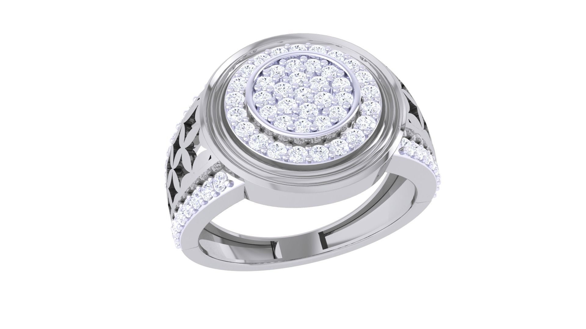 Men Groom Gents Diamond Ring 3dm stl obj mtl 3mf glb 3D print model_1