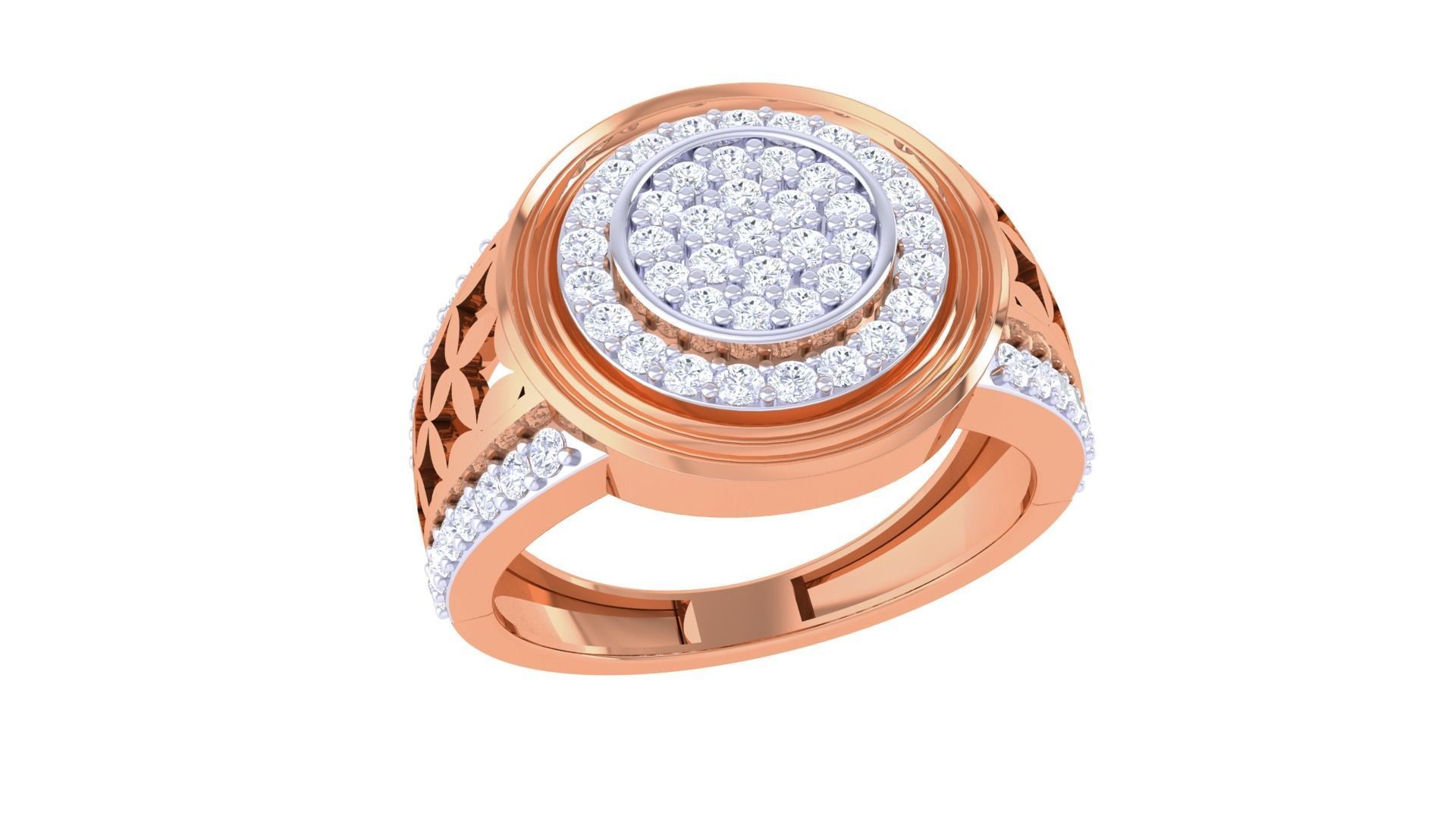 Men Groom Gents Diamond Ring 3dm stl obj mtl 3mf glb 3D print model_5