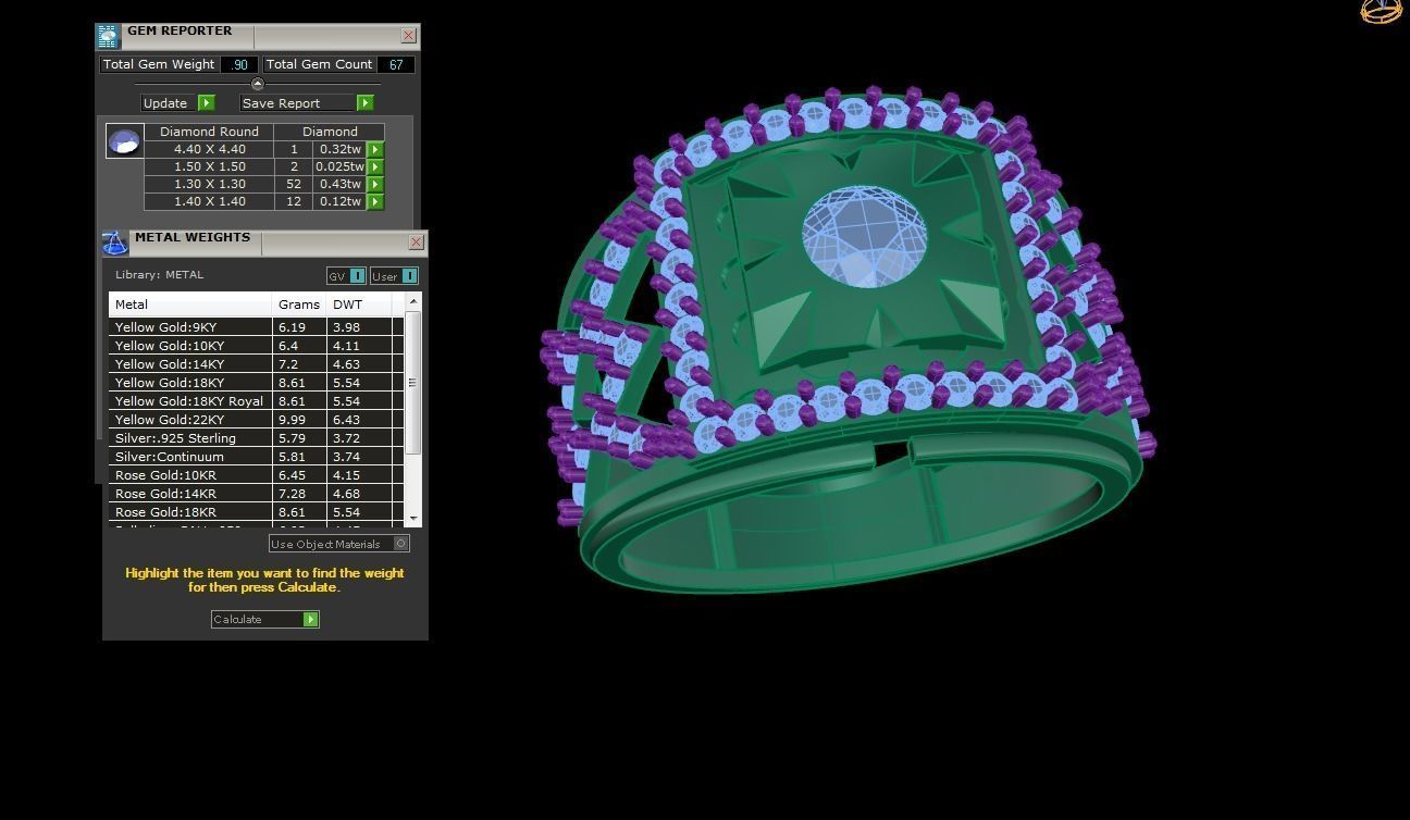 Solitaire Men Groom Gents Diamond Ring 3dm stl obj mtl 3mf glb 3D print model_4