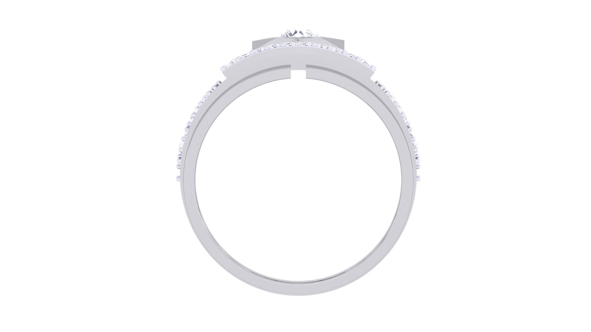 Solitaire Men Groom Gents Diamond Ring 3dm stl obj mtl 3mf glb 3D print model_9