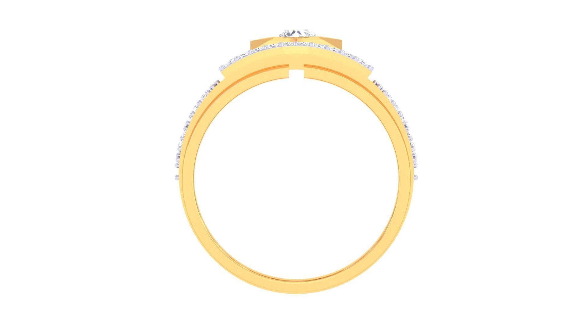 Solitaire Men Groom Gents Diamond Ring 3dm stl obj mtl 3mf glb 3D print model_11