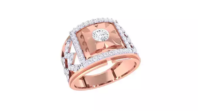 Solitaire Men Groom Gents Diamond Ring 3dm stl obj mtl 3mf glb 3D print model