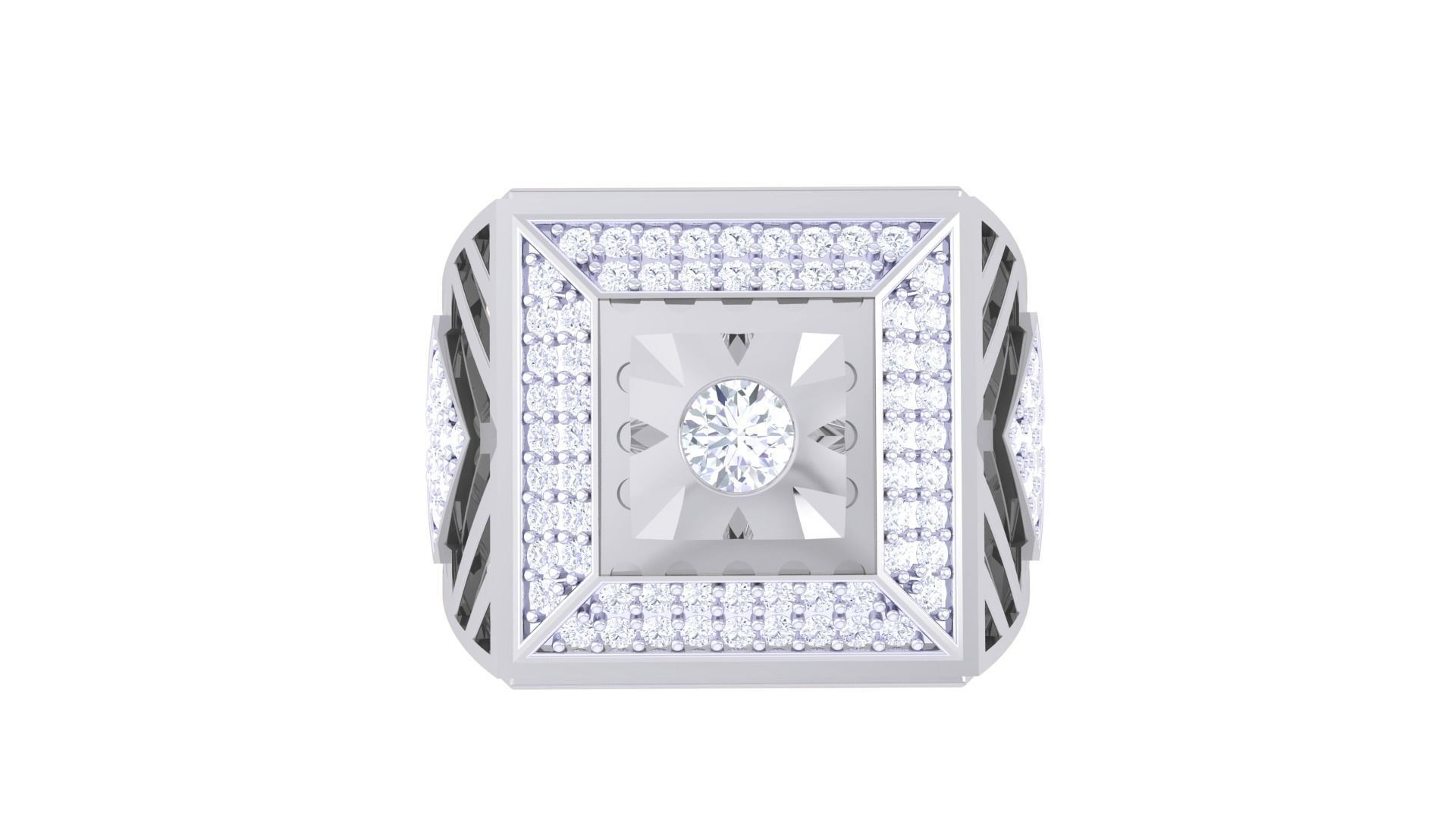 Solitaire Men Groom Gents Diamond Ring 3dm stl obj mtl 3mf glb 3D print model_8