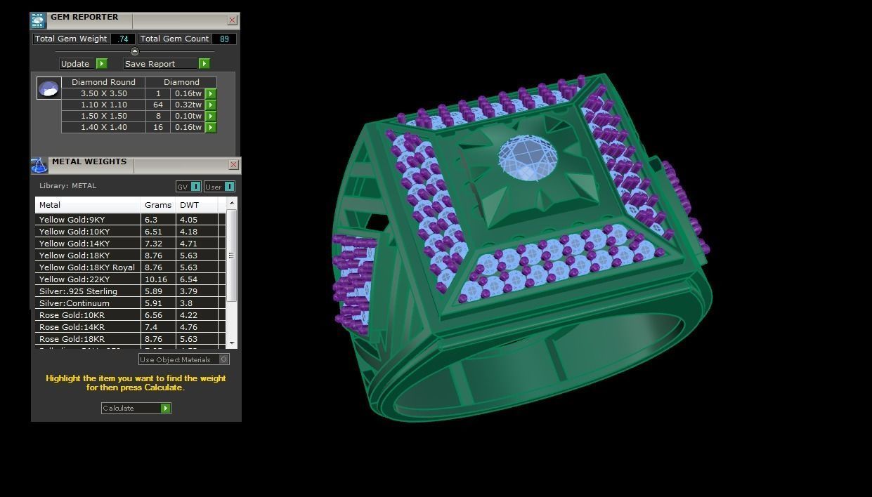 Solitaire Men Groom Gents Diamond Ring 3dm stl obj mtl 3mf glb 3D print model_3