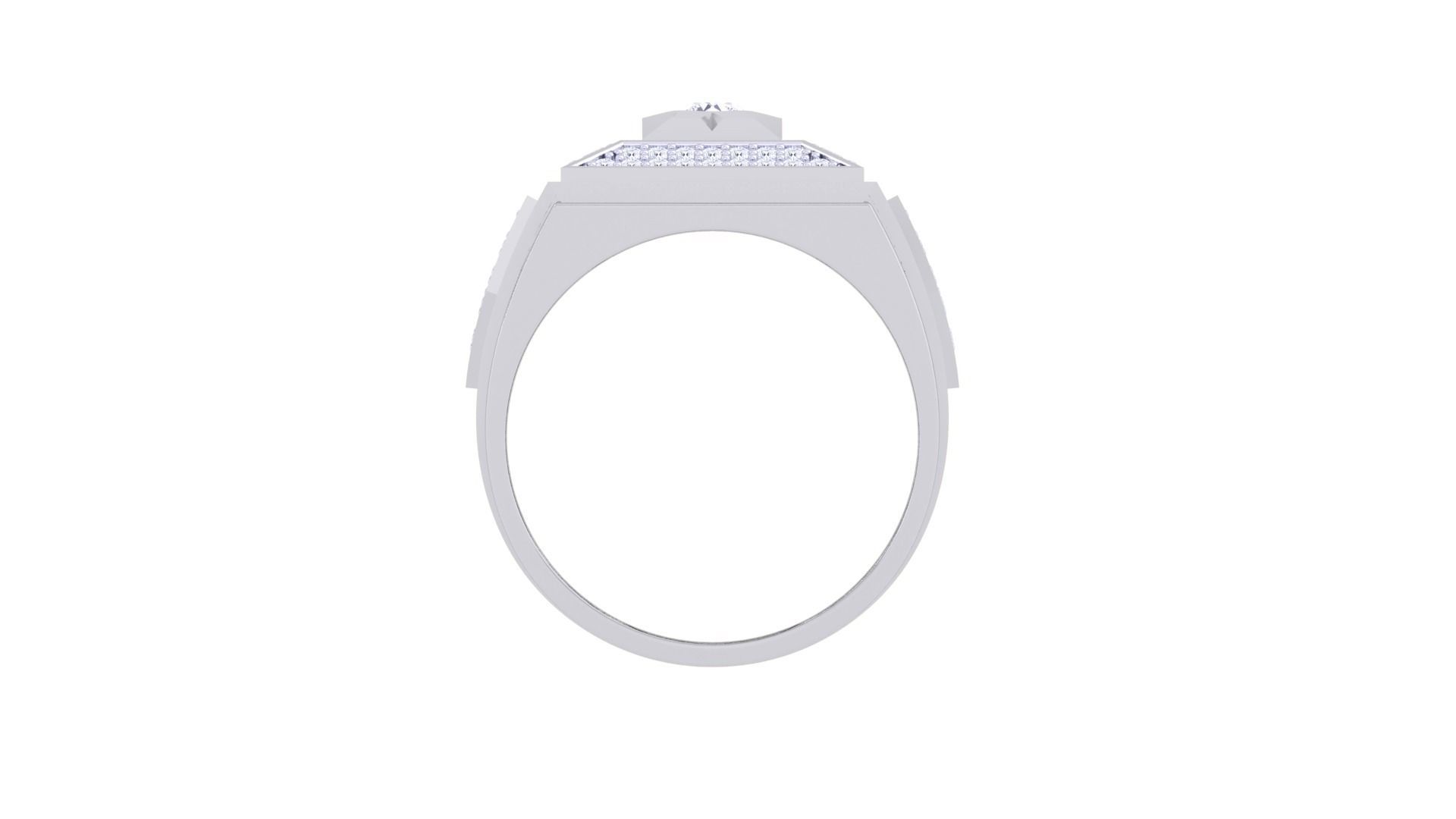 Solitaire Men Groom Gents Diamond Ring 3dm stl obj mtl 3mf glb 3D print model_10