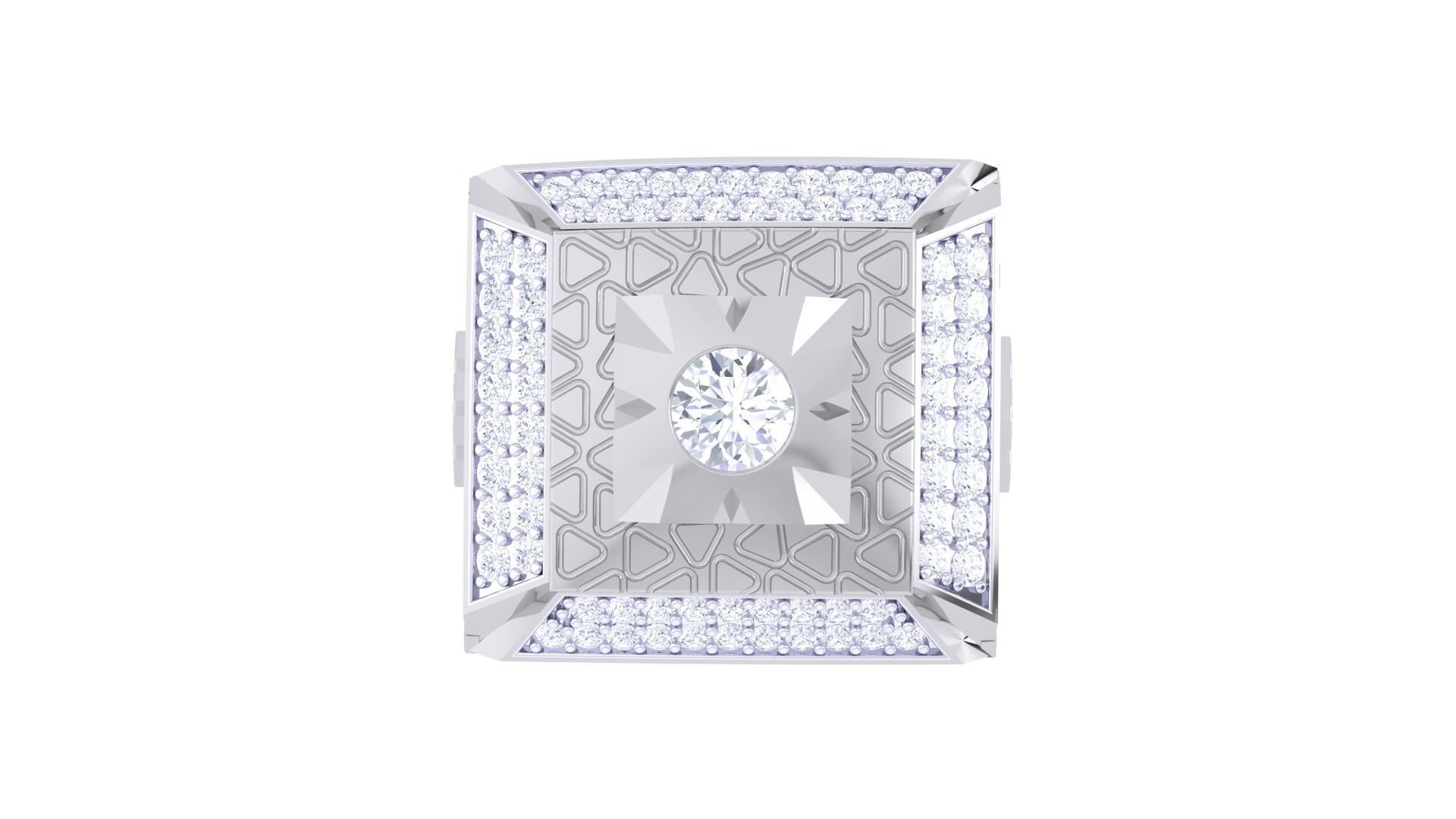 Solitaire Men Groom Gents Diamond Ring 3dm stl obj mtl 3mf glb 3D print model_6