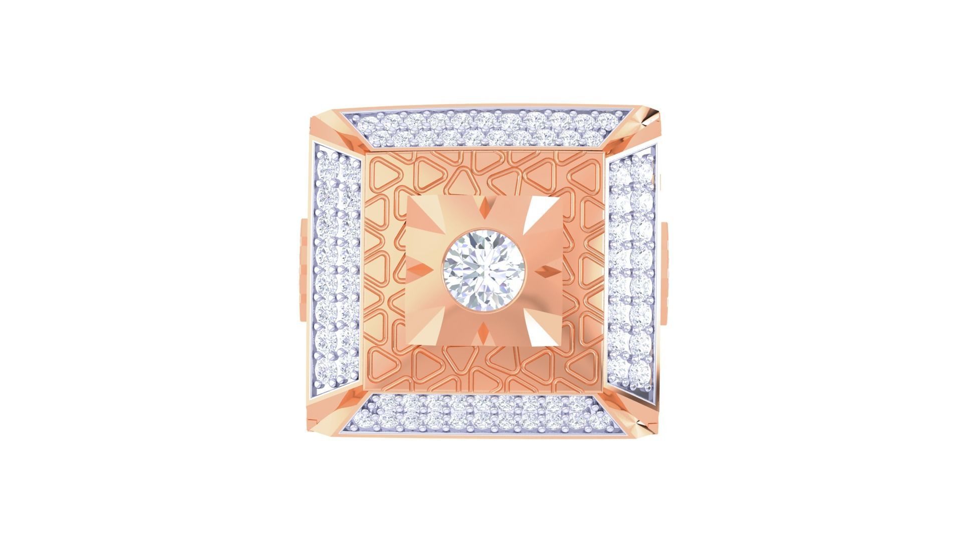 Solitaire Men Groom Gents Diamond Ring 3dm stl obj mtl 3mf glb 3D print model_7