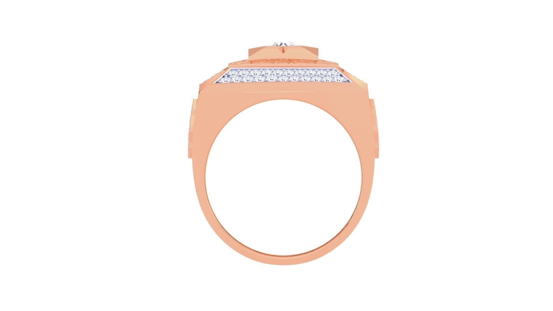 Solitaire Men Groom Gents Diamond Ring 3dm stl obj mtl 3mf glb 3D print model_10