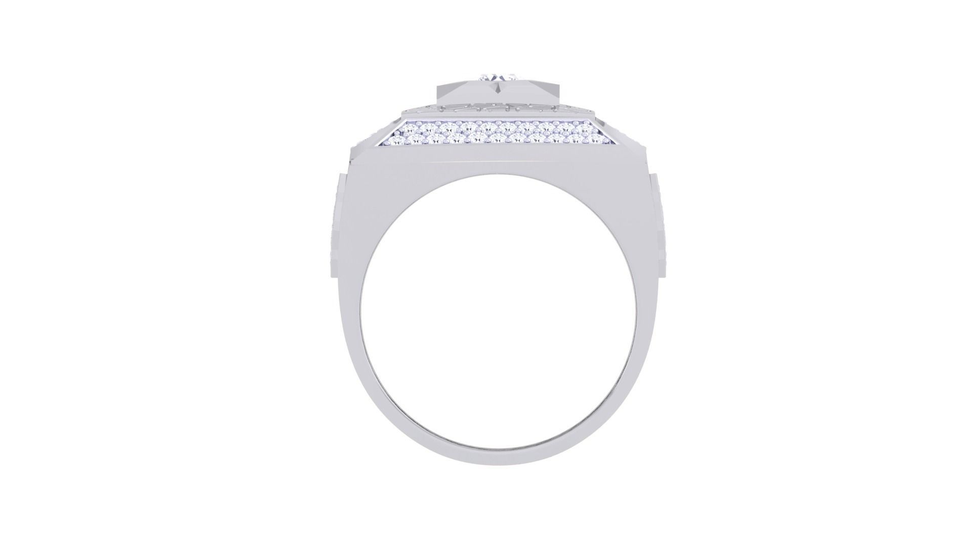 Solitaire Men Groom Gents Diamond Ring 3dm stl obj mtl 3mf glb 3D print model_11