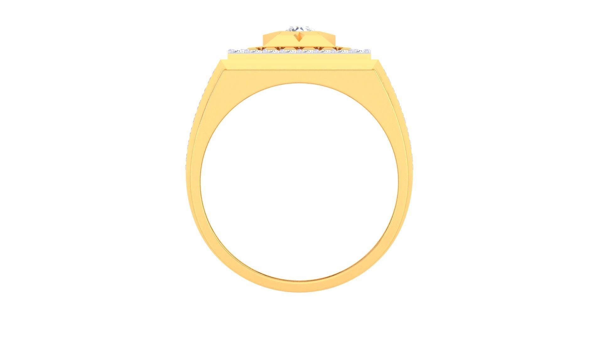 Solitaire Men Groom Gents Diamond Ring 3dm stl obj mtl 3mf glb 3D print model_9