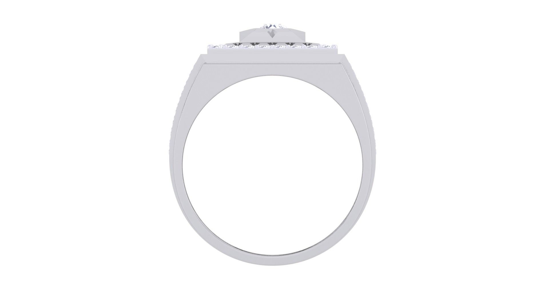 Solitaire Men Groom Gents Diamond Ring 3dm stl obj mtl 3mf glb 3D print model_11