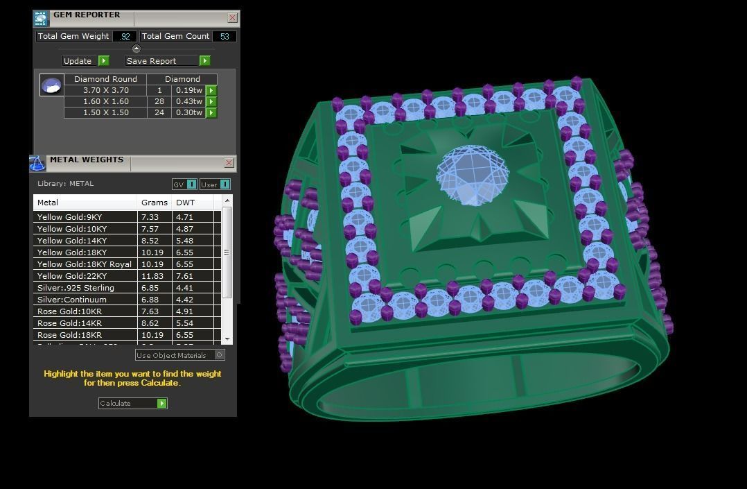 Solitaire Men Groom Gents Diamond Ring 3dm stl obj mtl 3mf glb 3D print model_4